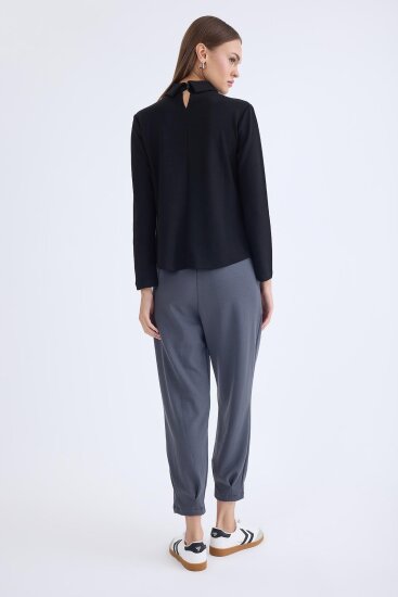 Beli Lastikli Pileli Eşofman Pantolon - 4