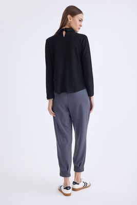 Beli Lastikli Pileli Eşofman Pantolon - Thumbnail (3)