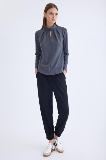 Beli Lastikli Pileli Eşofman Pantolon - 11