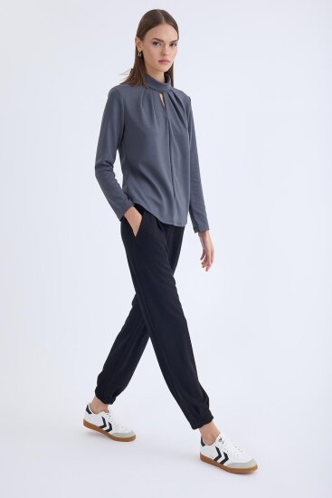 Beli Lastikli Pileli Eşofman Pantolon - 13