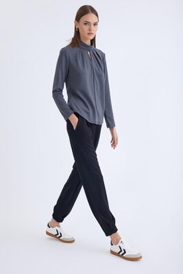 Beli Lastikli Pileli Eşofman Pantolon - Thumbnail (12)