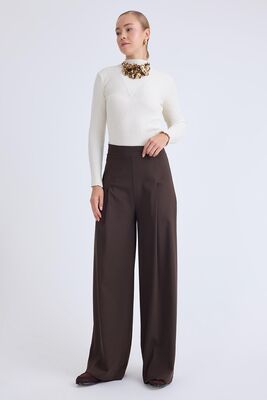 VİTRİN - Beli Lastikli Pileli Geniş Paça Pantolon