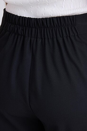 Beli Lastikli Pileli Geniş Paça Pantolon - 10