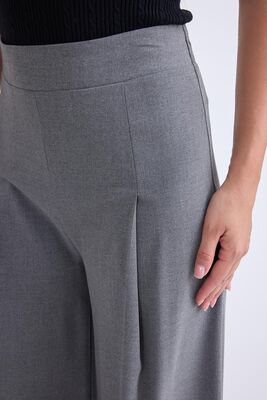 Beli Lastikli Pileli Geniş Paça Pantolon - Thumbnail (14)