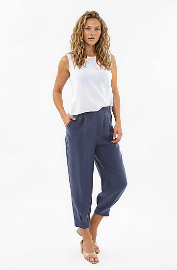 Beli Lastikli Pileli Havuç Pantolon - 7