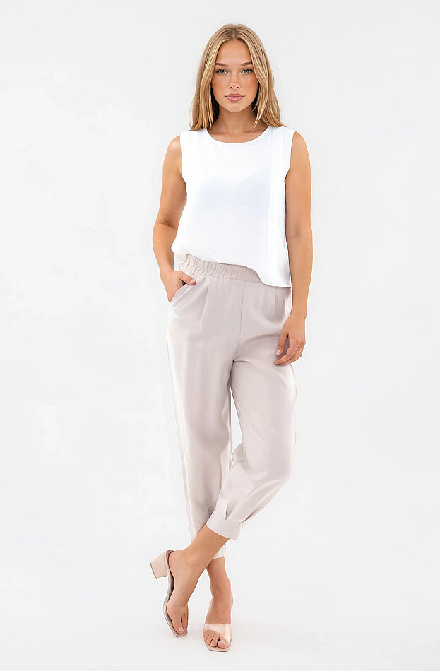 Beli Lastikli Pileli Havuç Pantolon - 3