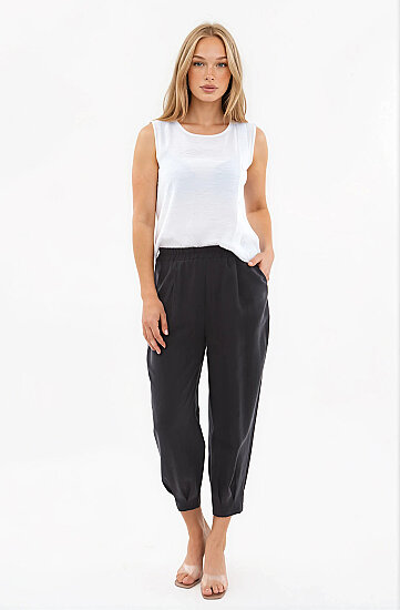 Beli Lastikli Pileli Havuç Pantolon - 13