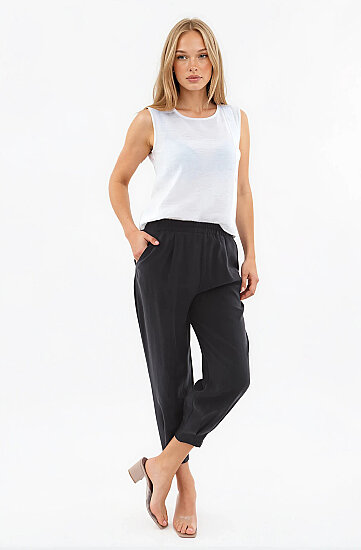 Beli Lastikli Pileli Havuç Pantolon - 15