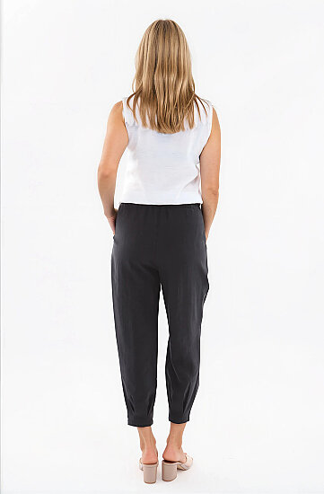 Beli Lastikli Pileli Havuç Pantolon - 16