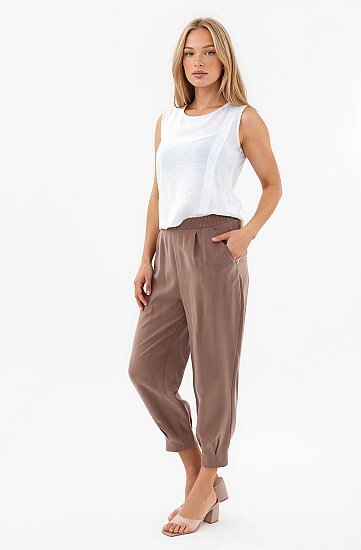 Beli Lastikli Pileli Havuç Pantolon - 18