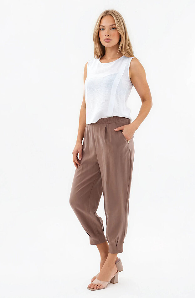 Beli Lastikli Pileli Havuç Pantolon - 18