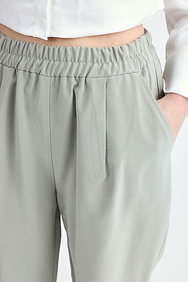 Beli Lastikli Pileli Pantolon - 6
