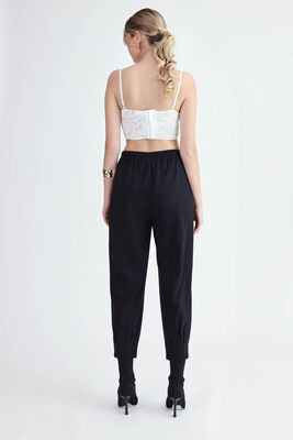 Beli Lastikli Pileli Pantolon - Thumbnail (10)