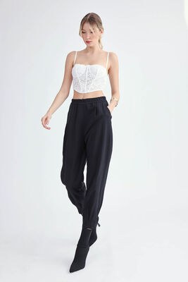 Beli Lastikli Pileli Pantolon - Thumbnail (9)