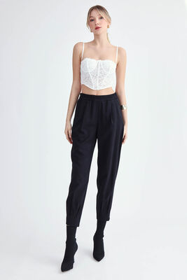 Beli Lastikli Pileli Pantolon - Thumbnail (7)