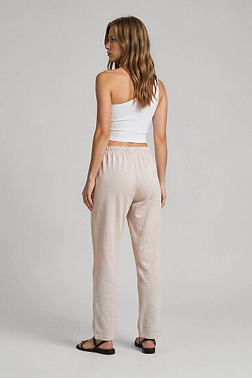 Beli Lastikli Saten Pantolon - 6