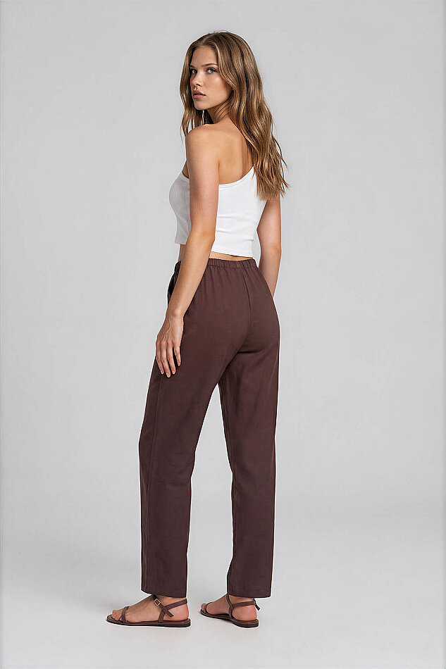 Beli Lastikli Saten Pantolon - 9