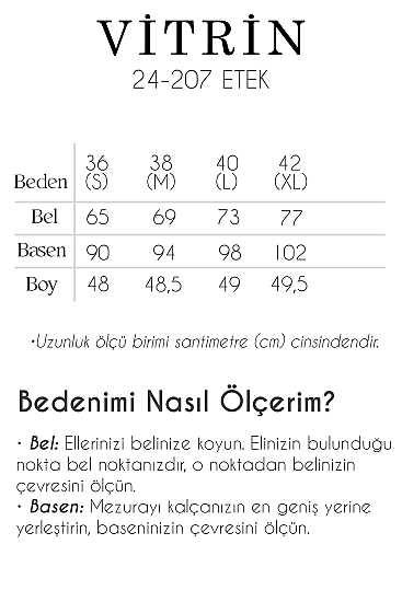 Beli Lastikli Süet Etek - 12