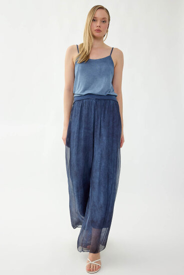 Beli Lastikli İpek Pantolon - 2