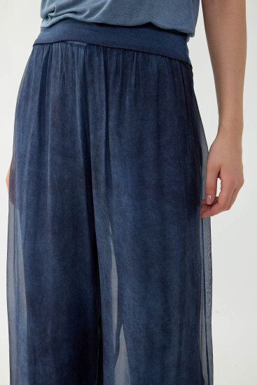 Beli Lastikli İpek Pantolon - 4