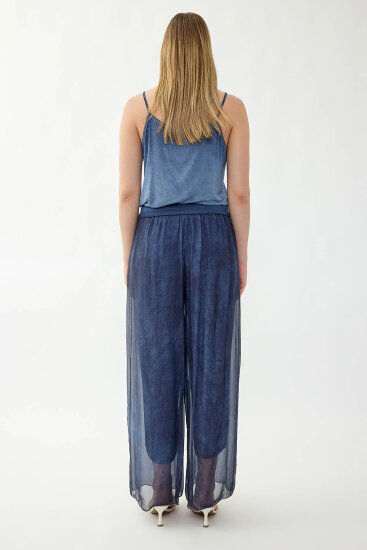 Beli Lastikli İpek Pantolon - 5