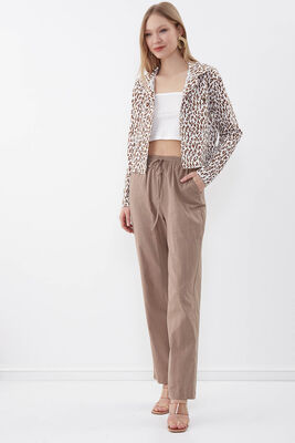 Beli Lastikli Viskon Keten Rahat Pantolon - 6