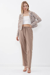 Beli Lastikli Viskon Keten Rahat Pantolon - 8