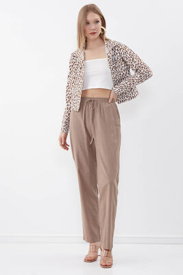 Beli Lastikli Viskon Keten Rahat Pantolon - 8