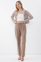 Beli Lastikli Viskon Keten Rahat Pantolon - 9