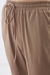 Beli Lastikli Viskon Keten Rahat Pantolon - 7