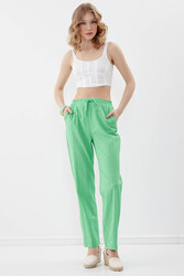 Beli Lastikli Viskon Keten Rahat Pantolon - 11