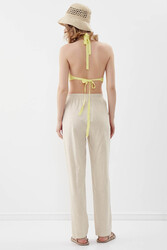 Beli Lastikli Viskon Keten Rahat Pantolon - 20