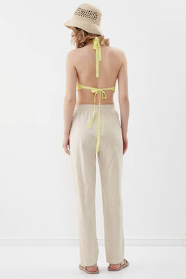 Beli Lastikli Viskon Keten Rahat Pantolon - 20