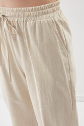 Beli Lastikli Viskon Keten Rahat Pantolon - 17