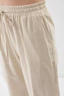 Beli Lastikli Viskon Keten Rahat Pantolon - 17