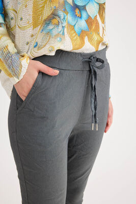 Beli Simli Bağcıklı Havuç Kesim Pantolon - Thumbnail (5)