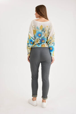 Beli Simli Bağcıklı Havuç Kesim Pantolon - Thumbnail (3)