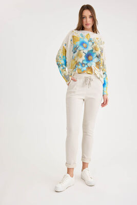 Beli Simli Bağcıklı Havuç Kesim Pantolon - Thumbnail (9)