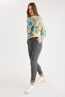 Beli Simli Bağcıklı Havuç Kesim Pantolon - Thumbnail (2)