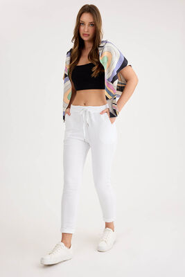 Beli Simli Bağcıklı Havuç Kesim Pantolon - Thumbnail (13)