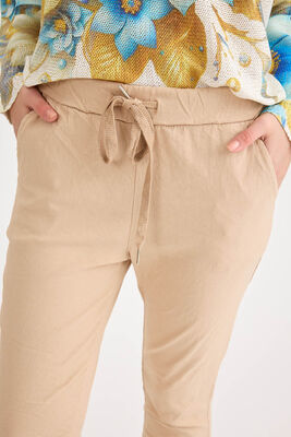 Beli Simli Bağcıklı Havuç Kesim Pantolon - Thumbnail (21)