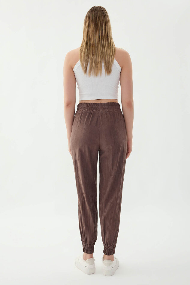 Beli Ve Paçası Lastikli Pantolon - 4