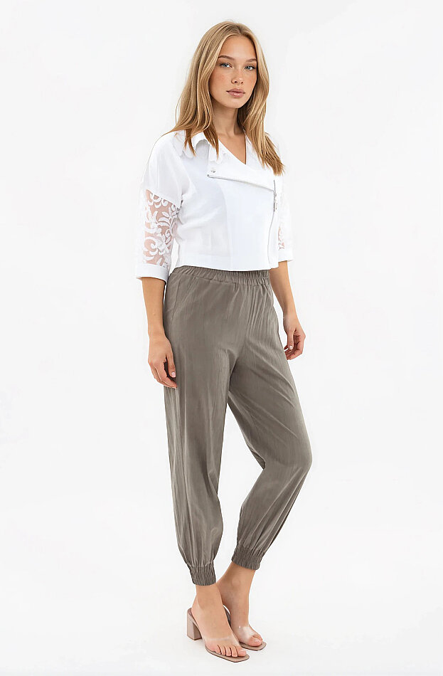 Beli Ve Paçası Lastikli Pantolon - 19