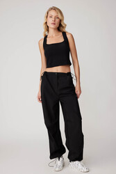 Beli Ve Paçası Lastikli Paraşüt Kumaş Cepli Pantolon - 6