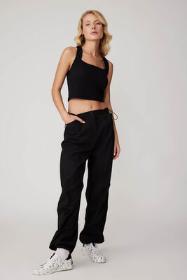 Beli Ve Paçası Lastikli Paraşüt Kumaş Cepli Pantolon - Thumbnail (7)