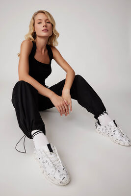 Beli Ve Paçası Lastikli Paraşüt Kumaş Cepli Pantolon - Thumbnail (9)