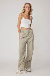 Beli Ve Paçası Lastikli Paraşüt Kumaş Cepli Pantolon - Thumbnail (17)