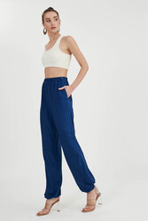 Beli Ve Paçası Lastikli Viskon Keten Pantolon - 9