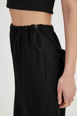 Beli Ve Paçası Lastikli Viskon Keten Pantolon - 20