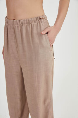 Beli Ve Paçası Lastikli Viskon Keten Pantolon - 29